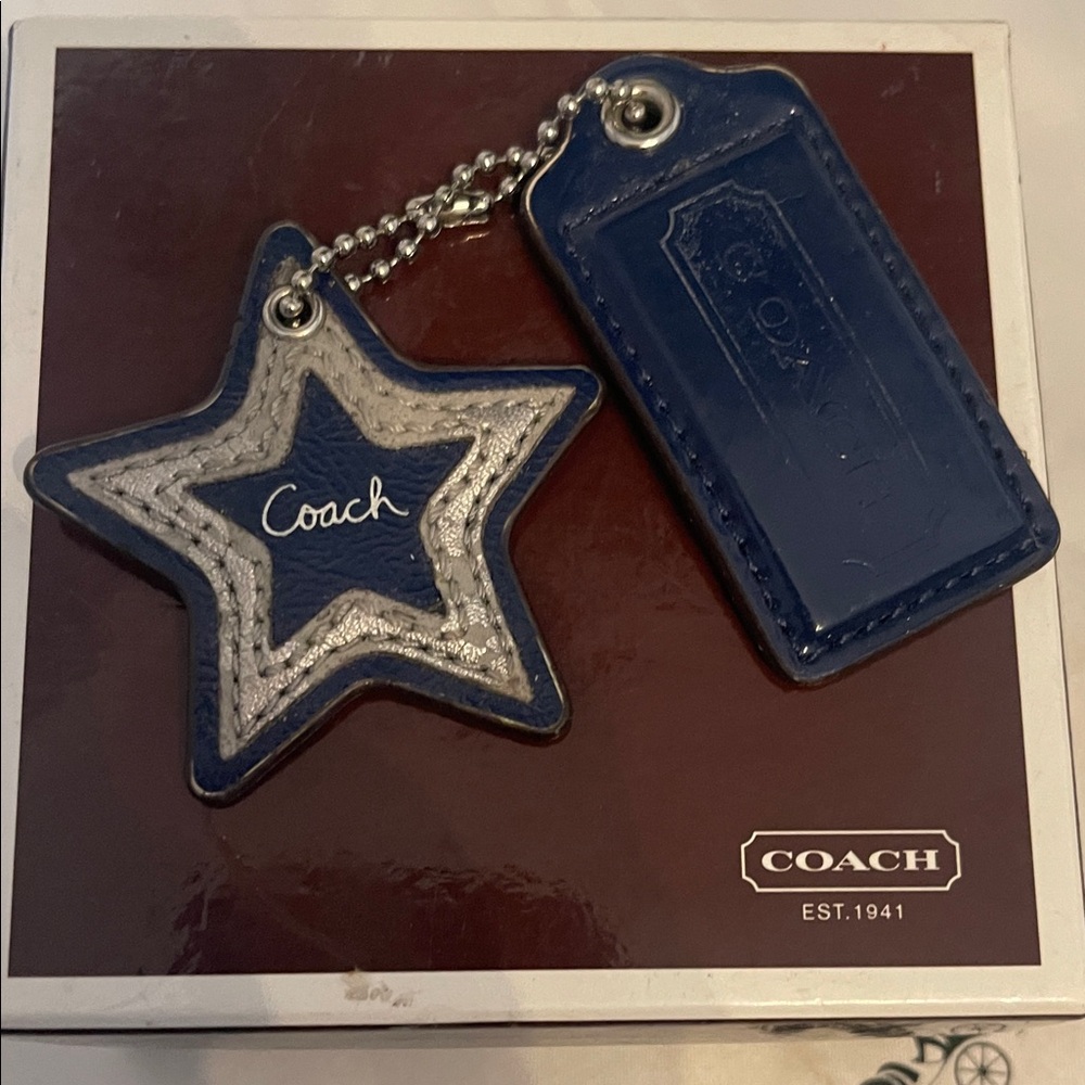 Coach Navy and Silver Star Keychain Set - Picture 2 of 4